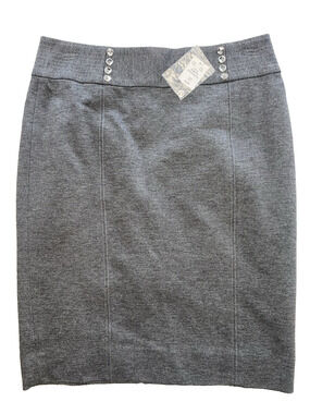 White House Black Market Skirt Womens Size 4 NEW Gray Ponte Career Office WHBM
